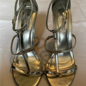 Anne Michelle Silver Strappy Heels